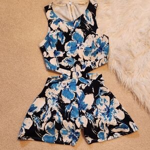 Floral Cut Out Romper